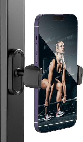 FungSun Soporte Magnético para Móvil Gimnasio Soporte Móvil Gimnasio Magnético 360° Ajustable Compatible con Smartphones de 4.7–6.5 Accesorios de Gimnasio y Regalo Fitness