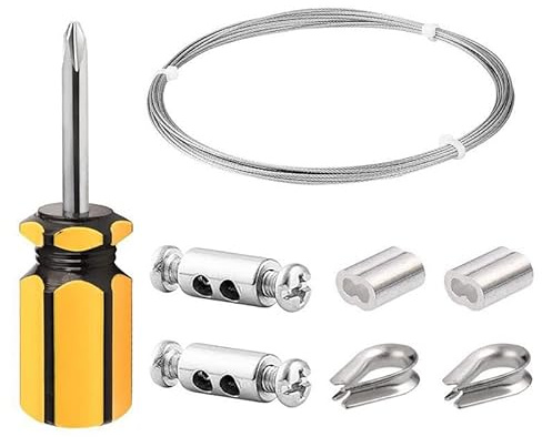 Yilceemy Cable Acero 6M, cable de acero inoxidable 304, 2mm 7 x 7 núcleos para iluminación de jardín, luces colgantes, tendederos y luces de hadas