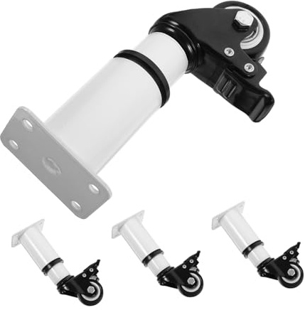 Vaguelly 4pcs Adjustable Metal Table Leg Casters Wheels for Furniture Cabinet Bed Support Leveling Feet