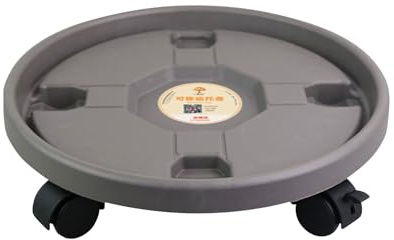 Genikeer Pflanzenroller Blumenroller 30CM Rund Blumentopf Palette Mit Vier Rädern, Rollbrett Pflanzen, Blumentopf Untersetzer Mit Rollen 30kg Tragkraft