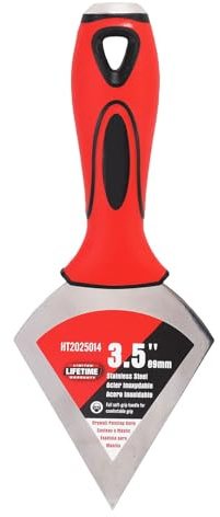 Jeffergarden Coltello per Mastice in Acciaio Inossidabile Raschietto 3,5 Pollici con Testa Triangolare Manico Bicolore per la Riparazione della Parete Rimozione della Vernice Spackle