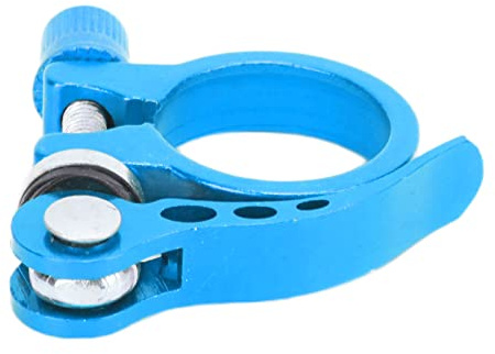 Sattelstützenklemme 3cm |Schnellspanner aus Aluminiumlegierung für Bergfahrten |Sattelrohrclip/Ride-Sattelstütze/Ride-Sattelklemme |Sicherer Verriegelungsbolzen (Blau)
