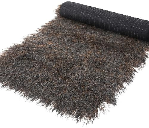 Rouleau de toiture de chaume synthétique de style mexicain en paille de palmier artificielle ignifuge pour décoration de toit de cabane Tiki pour piscine, plage, terrasse et fêtes hawaïennes (1 x 20 m