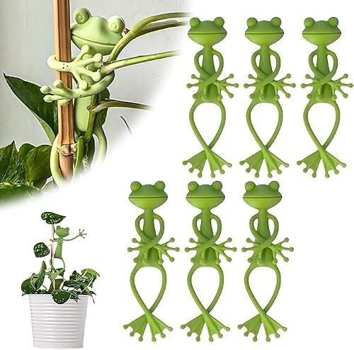 EduPlayte Soporte de Planta de Rana, Soportes de Planta de Rana Verde, Portatiesta Para Macetas de Rana, Accesorio de JardineríA Para Interior y Exterior, se Utiliza para Decorar Macetas (6)