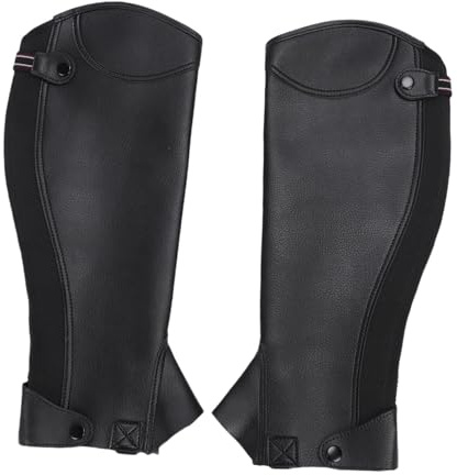 OVAQUIXI Reitsport-Halfchaps, Mikrofaser-Reitchaps für Erwachsene mit Durchgehendem Reißverschluss und Druckknöpfen, Leichter Wadenschutz Zum Reiten (3XL)