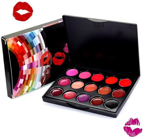 Palette Per Labbra Professionale, Di Colori Waterproof Da 15 | Stick Opaco | Texture Cremosa, Set Palette A Lunga Tenuta Il Rossetto Festival Hallow
