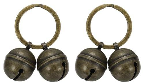 PATIKIL 2 Campanellini Per Cani,Mini Campanellino Per Gatti Piccolo Portachiavi Per Animali Domestici Adorabile Campanellino Metallico Sonoro Per Collare Charm Ciondolo Collana Bronzo