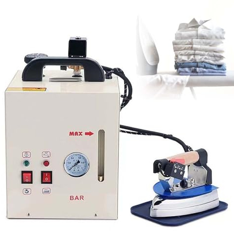 XNXYSMKJ Generador de Vapor Comercial para Ropa con Plancha de Mano y manómetro, Capacidad de 4 litros para Uso Profesional en fábricas de Ropa, Uso Multifuncional.