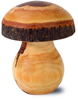 Waldfabrik Black Forest Gedrechselte Pilze aus Zierholz, ideal als Geschenkidee, Höhe zwischen ca. 6cm und 7cm