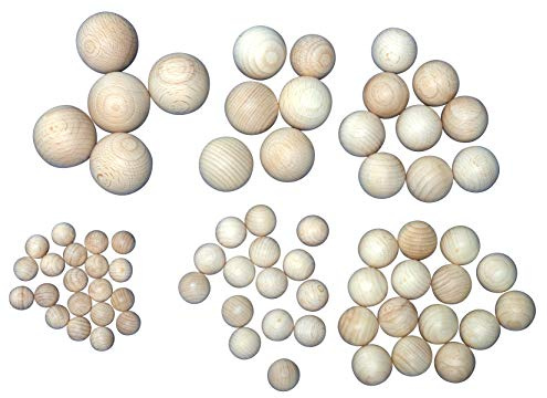 JOWE Träkula av bok sortiment utan hål – 85 st. träkula av bok DM 15–40 mm