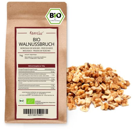 Cerneaux de Noix BIO 1kg - Morceaux - Fragments de cerneaux de noix sans sel italiennes de la région de la Campanie