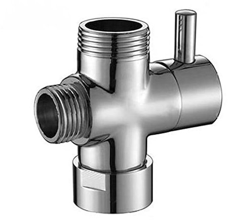 ENKI, D01, Chrome, Shower Diverter Valve, Single Inlet 3/4, Two Outlet, for Rigid Riser and Shower Hose