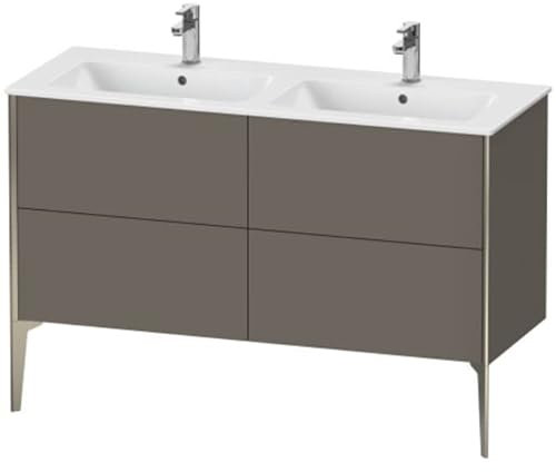 Duravit XViu 4485 Waschtischunterbau stehend, 4 Auszüge, für Doppelwaschtisch ME by Starck 233613, 1280x480 mm, XV44850B290, Farbe: schwarz matt/flannel grey sm.