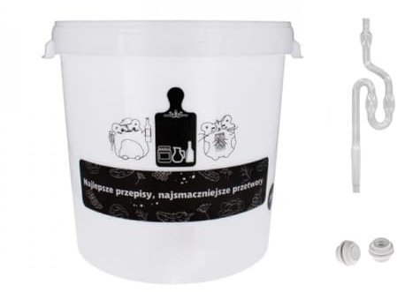 Beste Angebote MIKONI Gärbehälter 30L + Deckel + Gärrohr, Gäreimer Eimer Wein Bier Gärfass Gärballon