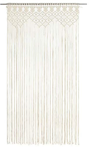 Tidyard Macramé Fait à la Main - Tenture Murale, Rideau Décoratif de Porte et Fenêtre - Fond de Mariage - 140 x 240 cm - Coton