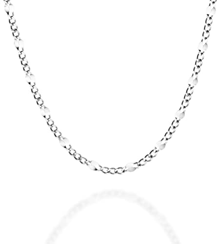 QUADRI - Halskette Damen Silber 925 - Diamantkette - Geschenkidee | Breite 2.5 mm - Länge 41-56 cm - mit Verlängerung 5 cm - Vergoldet 1 - Made in Italy