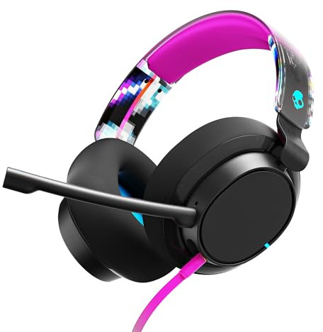 Skullcandy SLYR Pro Multi-Platform Over-Ear Wired Gaming Headset, Enhanced Sound Perception, AI Microphone, Works with Xbox Playstation and PC - Black