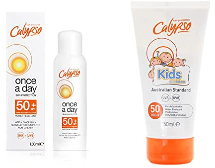Calypso Once a Day Sun Protection Lotion with SPF 50 & Australian Standard Kids Sun Lotion SPF50