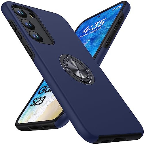 KOVASIA für Samsung Galaxy S23 Hülle mit 360° Drehbarer Ständer, Militärischer Schutz Handyhülle für Samsung S23, Stoßdämpfende Fallschutz S23 Hülle, Blau