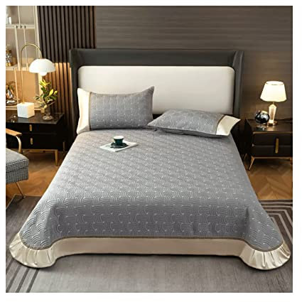 TEVTEV Tagesdecke 240x260cm 220x240cm Bettüberwurf aus 100% Baumwolle mit 2 Kissenbezüge 48x74cm for Doppelbet (Color : A, Size : King/Cal King 260x240-102x94)
