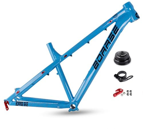 26er 27.5er Mountain Bike Frame Hardtail DH/XC/AM MTB Frame 17'' Disc Brake Aluminum Alloy Frame QR 135mm(Light Blue,27.5 * 17'')