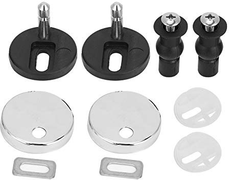 Black Rubber Lavatory Seat Bolt, Toilet Seat Hinges, Toilet Cover Accessories, for Family Toilet Household Home