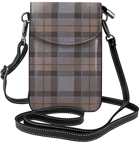 Outlander Fraser Tartan Plaid Kleine Handy-Geldbörse Leichte Schultertasche aus PU-Leder für Frauen und Mädchen