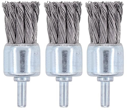 Drahtbürste gezopft 22mm Pinselbürste Stahlbürste Stahldraht Topfbürste Felgenbürste Bohrmaschine gezopfter Draht Drahtbürstenaufsatz für Bohrmaschinen Akkuschrauber Handmaschine Standbohrmaschinen