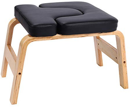 Yoga Hocker Kopfstand Kopfstandhocker Safe Kopfstandstuhl Trainingsstuhl Chair Bank Stuhl, PU Auflagen,Sport ¨¹bungs Fitness Ausr¨¹stungen F¨¹r Familien Turnhalle Entlasten Erm¨¹Dung-Schwarz