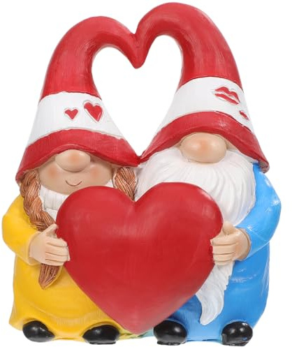 Supvox Gartenzwerg Paar Harz Ornament Kreative Zwergfiguren Für Garten Dekoration Hochzeit Liebhaber Wetterfeste Outdoor Deko Skulpturen 3.94X2.56X4.80In