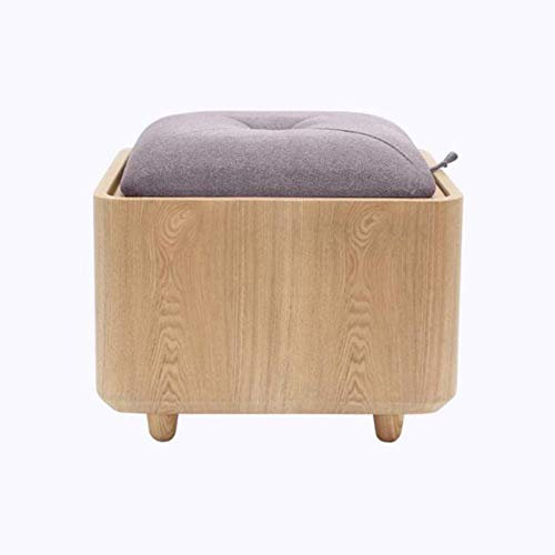 Fußhocker, Hocker, Tritthocker, Arbeitshocker, Wohnzimmer, Eingang, Massivholz, Aufbewahrung zum Wechseln von Schuhen, Aufbewahrung von Ankleiden, Fußstütze (Farbe: Holz-Hellviolett, Größe: