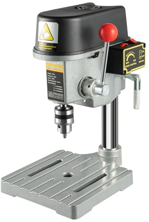 110V Mini Drill Press, 3 Adjustable Speed Portable Benchtop Drill Press, 340W Electric Drilling Machine Drill Press Rotary Precision Milling Tool for Metal Wooden Jewelry DIY and Crafts Projects