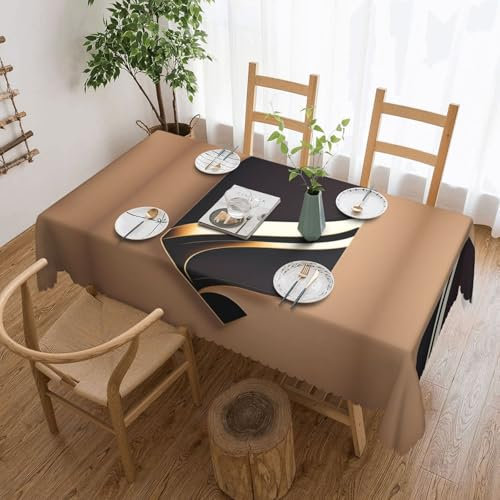 XZDLXJ Rectangular Waterproofmodern Letter Logo Tablecloth Wrinkle-Resistant and Washable, ensuring Durability for Repeated use