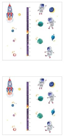 VICASKY 2sätze Kinderzimmer Wandsticker Astronaut Höhenmessung Für Kinderzimmer Abnehmbar Und Installieren Verfolgung Wachstums Ihres Kindes