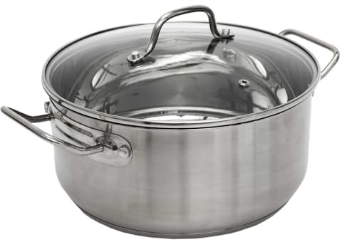 COOK CONCEPT Faitout en INOX Couvercle Verre 28 cm Tous Feux Argenté