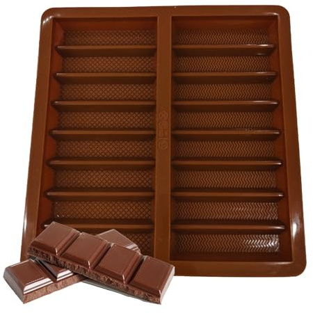 Stampo per cioccolatini profondi | Stampo per dolci ripieni antiaderenti | 7,68 x 7,48 pollici, stampo rettangolare in silicone per barrette di cioccolato al latte, S