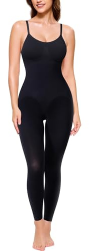 BRABIC Tummy Control Shapewear for Women Compression Leggings Full Body Seamless Faja Body Shaper Bodysuit (Black, Small)