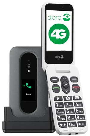 Doro Leva L30 Unlocked mobile phone for seniors – External display for call identification – Powerful HD sound – Camera – Assistance button with GPS – Flip phone without internet (Graphite)