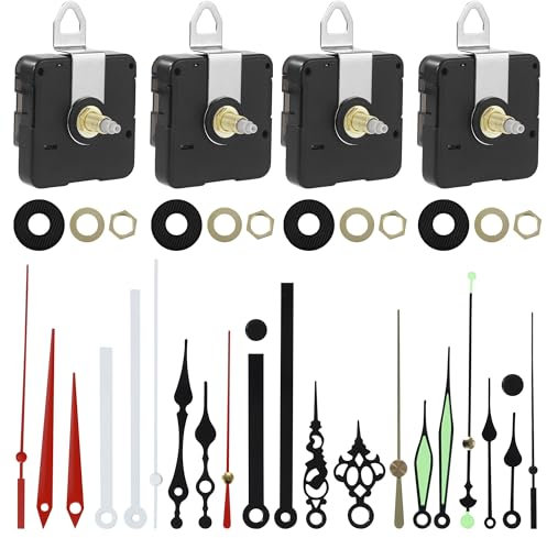 BUCOMTU 4 Meccanismo Orologio da Parete, contenente 7 set di lancette, Movimento Orologio da Parete, 13/16/20/22 mm, per la sostituzione di pezzi di ricambio per orologi