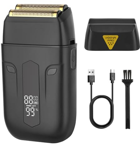 HIENA PRO Upgraded Foil Shaver, Electric Razor for Men,Electric Shavers Men with USB Type-C Rechargeable, Double Floating Blade Electric Razor for Waterproof