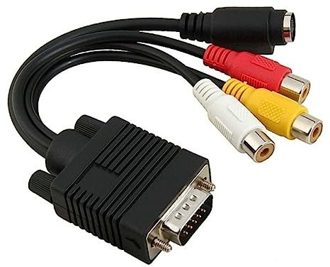 CIYODO Vga to 3rca Converter Adapter Cable for Svga Nv6 Graphics Cards Compatible, Vga to S-video Signal Adapter for Home Theater and Multimedia Systems