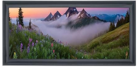 15x27 inch Picture Frame Solid Wood Black Panoramic Photo Frame,Suitable for Poster/Painting/Group Photo/Puzzle (A23B1527) ﻿