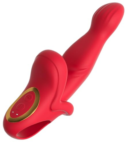 Dildo Vibrator Sex Spielzeug für die Frau, Vibration für Frauen Vibratorensets für Frauen Klitoris Sexspielzeug,Sex Toyset für Woman mit 10 Stoß & Schwing Leckmodus Paar-Vibratoren (L)