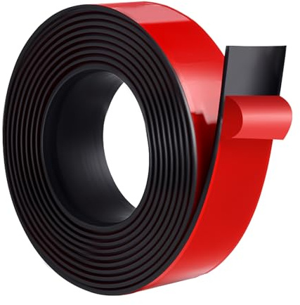 Self Adhesive Rubber Strip, 300cm(L) ×25mm(W) x1.5mm(T) Solid Rubber Seal Strip Neoprene Tape Roll for DIY Gaskets Pads Seals Crafts Protection Warehouse Flooring