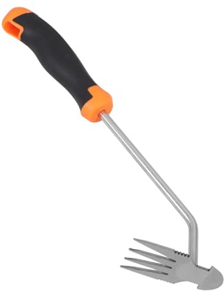 Tofficu Outil de Désherbage Acier Inoxydable Râteau Ergonomique pour Jardinage Outil de Jardinage Robuste Désherbeur Polyvalent pour Entre Les Pavés