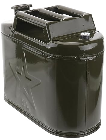 Zerodeko Barril De Gasolina Portátil De Hierro 5l Verde, Tanque Combustible Sellos De Goma Antidesbordamiento, Adecuado Para Almacenamiento y Transferencia Viajes