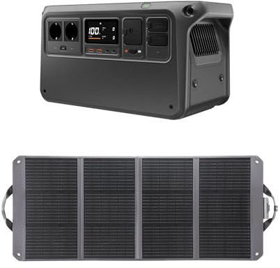 (Préparer soi-même l'adaptateur MPPT) DJI Power 1000 V2 Station d'alimentation portable 1024 Wh, 2600 W avec 1 panneau solaire de 120 W(Zignes), générateur électrique pour camping.