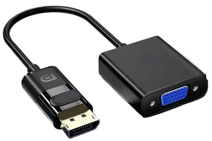 GHJtRs Adaptador DisplayPort DP a VGA convertidor Macho a Hembra 1080P 60Hz Compatible con PC Ordenador portátil Monitor de TV