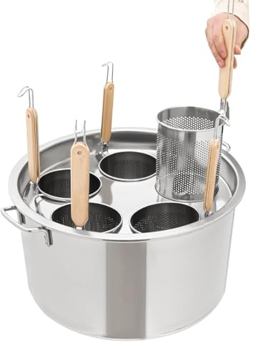 MRKU Juego de Olla para Pasta de Acero Inoxidable, de Uso Comercial, con Divisor y colador, Ideal para el hogar, la Cocina y el Restaurante.