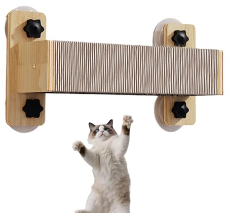 Niesel Katzen Wandregale,Indoor Kletterwand Regale für Katzen mit integriertem Kletterturm | Natürlicher Kratzturm Mit Stufen Und Katzenspielzeug Für Innen Und Außenbereich Fenster Tür Und Zuhause Zum